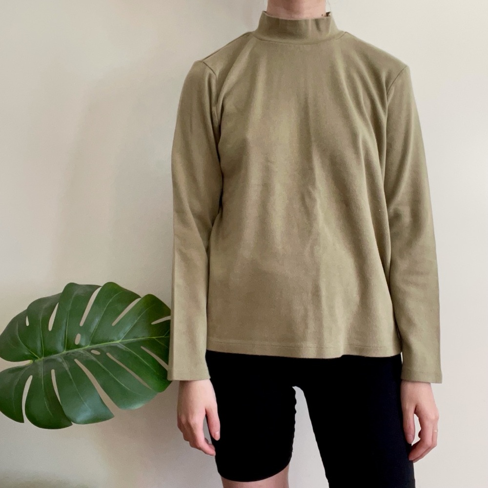 Sage green mockneck top